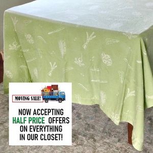 Williams Sonoma 70x108 Cotton/Linen Tablecloth Vegetables Artichoke Farm…